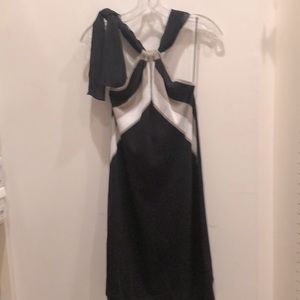 Black knit cocktail dress